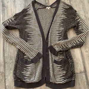 Woven two tone cardigan
